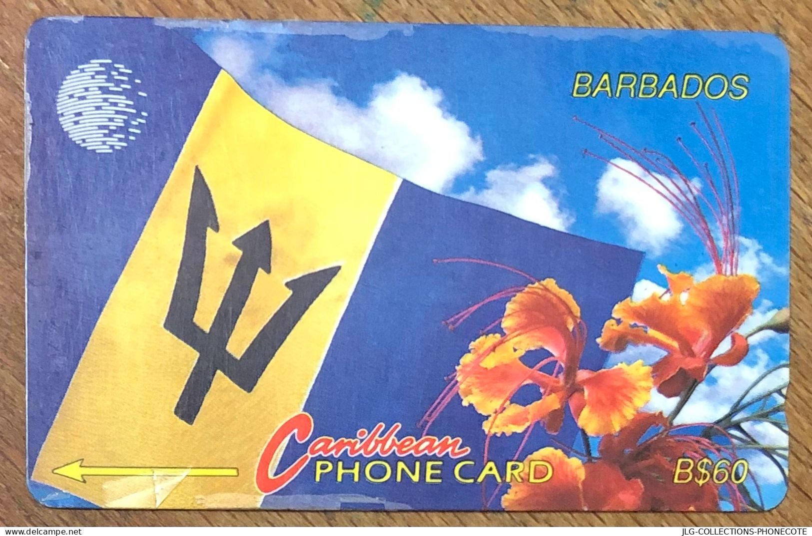 BARBADOS FLAG B$ 60 CARIBBEAN CABLE & WIRELESS SCHEDA PREPAID TELECARTE TELEFONKARTE PHONECARD - Barbados