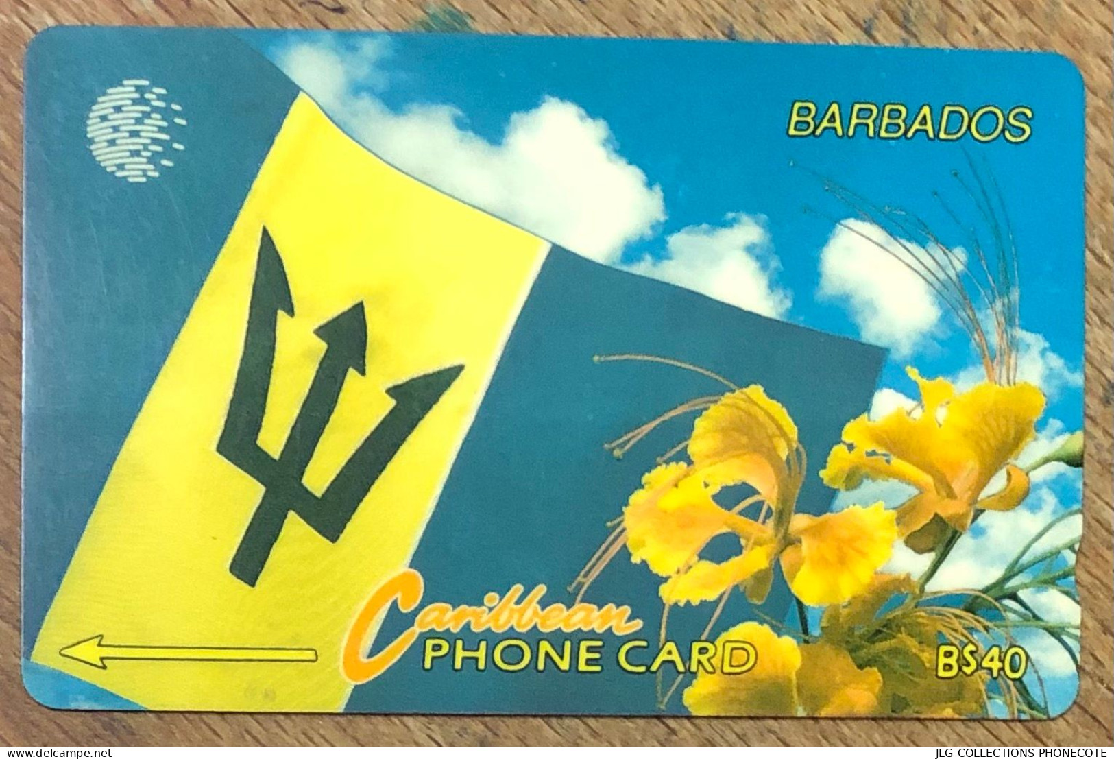 BARBADOS FLAG B$ 40 CARIBBEAN CABLE & WIRELESS SCHEDA PREPAID TELECARTE TELEFONKARTE PHONECARD - Barbados