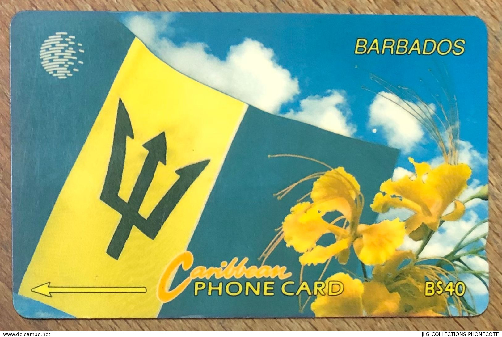 BARBADOS FLAG B$ 40 CARIBBEAN CABLE & WIRELESS SCHEDA PREPAID TELECARTE TELEFONKARTE PHONECARD - Barbades