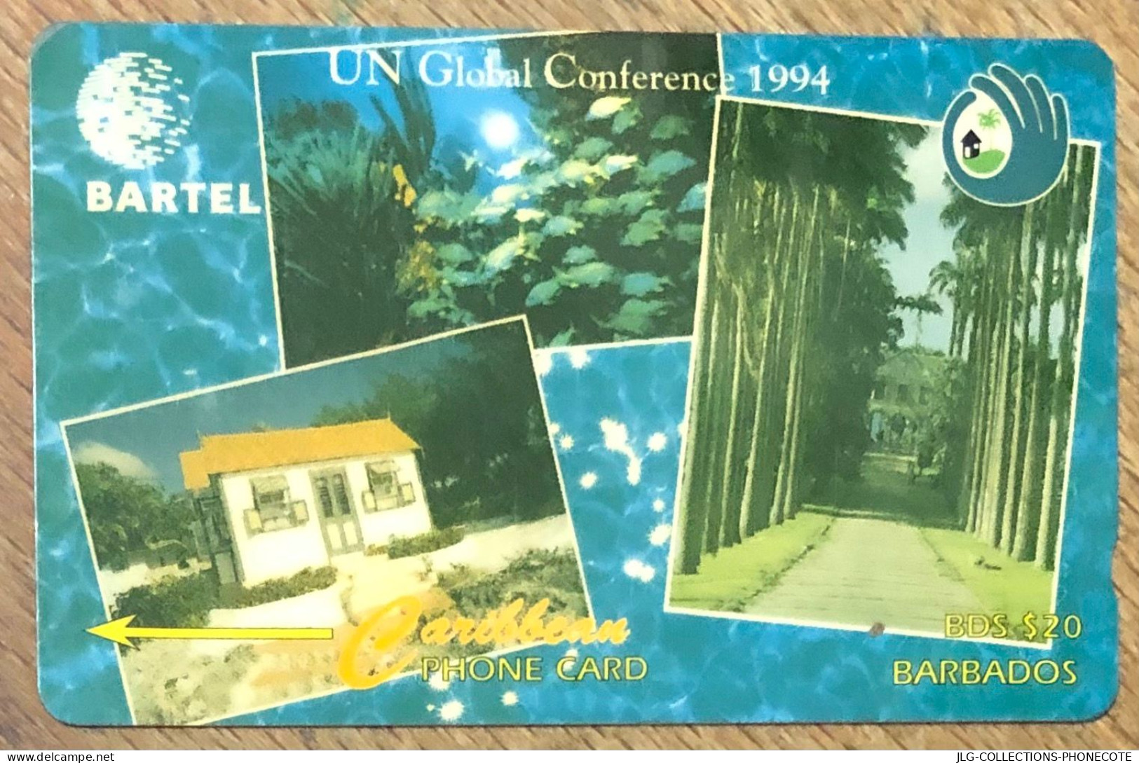 BARBADOS UN GLOBAL 1994 B$ 20 CARIBBEAN CABLE & WIRELESS SCHEDA PREPAID TELECARTE TELEFONKARTE PHONECARD - Barbados (Barbuda)