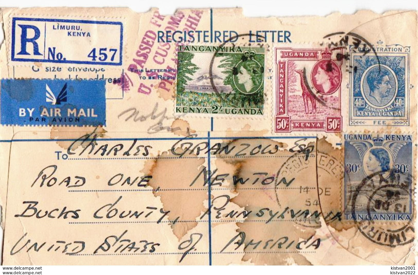 Postal History. Kenya Uganda And Tanganyika Postal Stationery Cover Front - Kenya, Uganda & Tanganyika