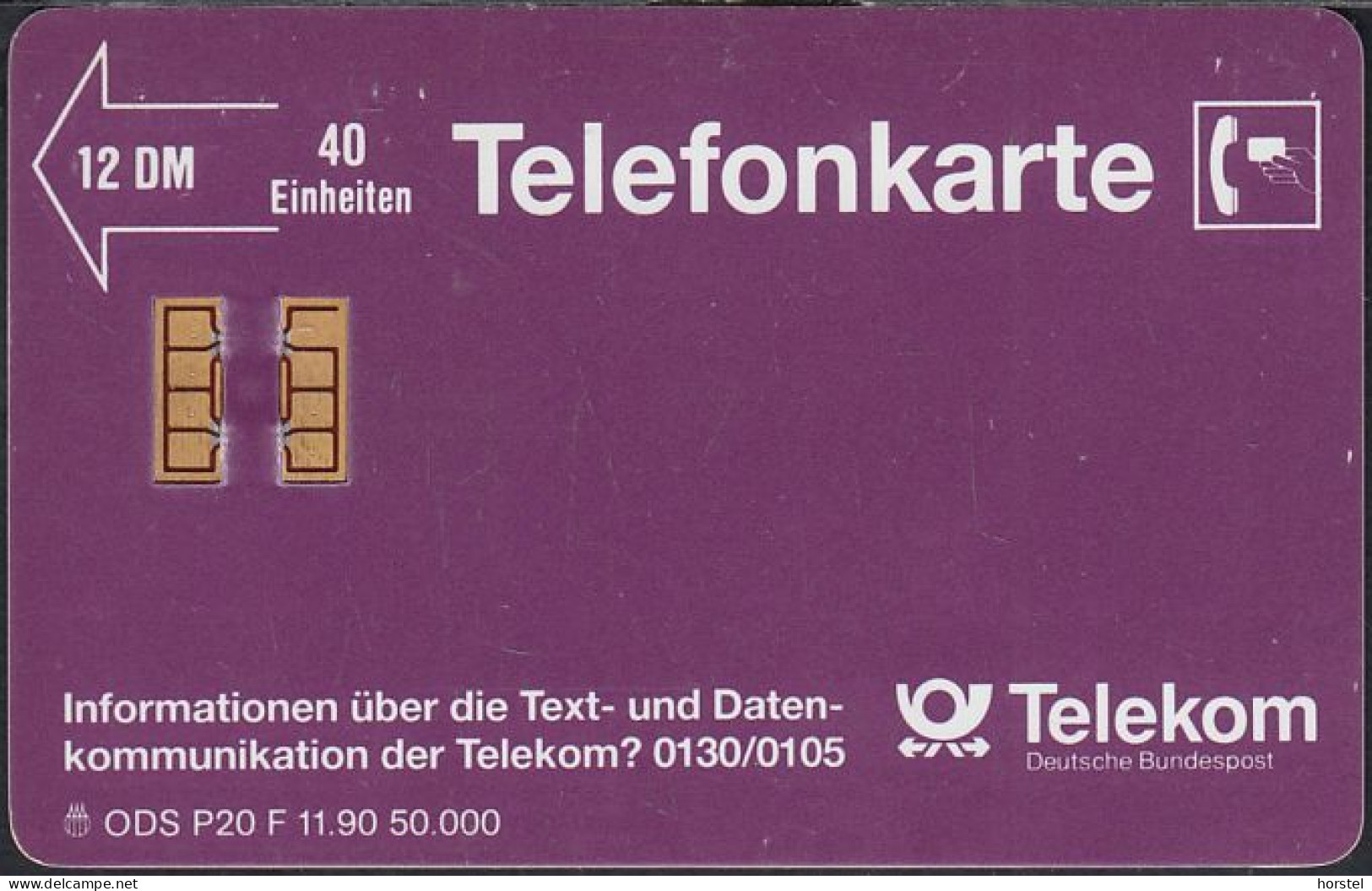 GERMANY P20F/90 Datex-P - 2101 (old Card) - P & PD-Series: Schalterkarten Der Dt. Telekom