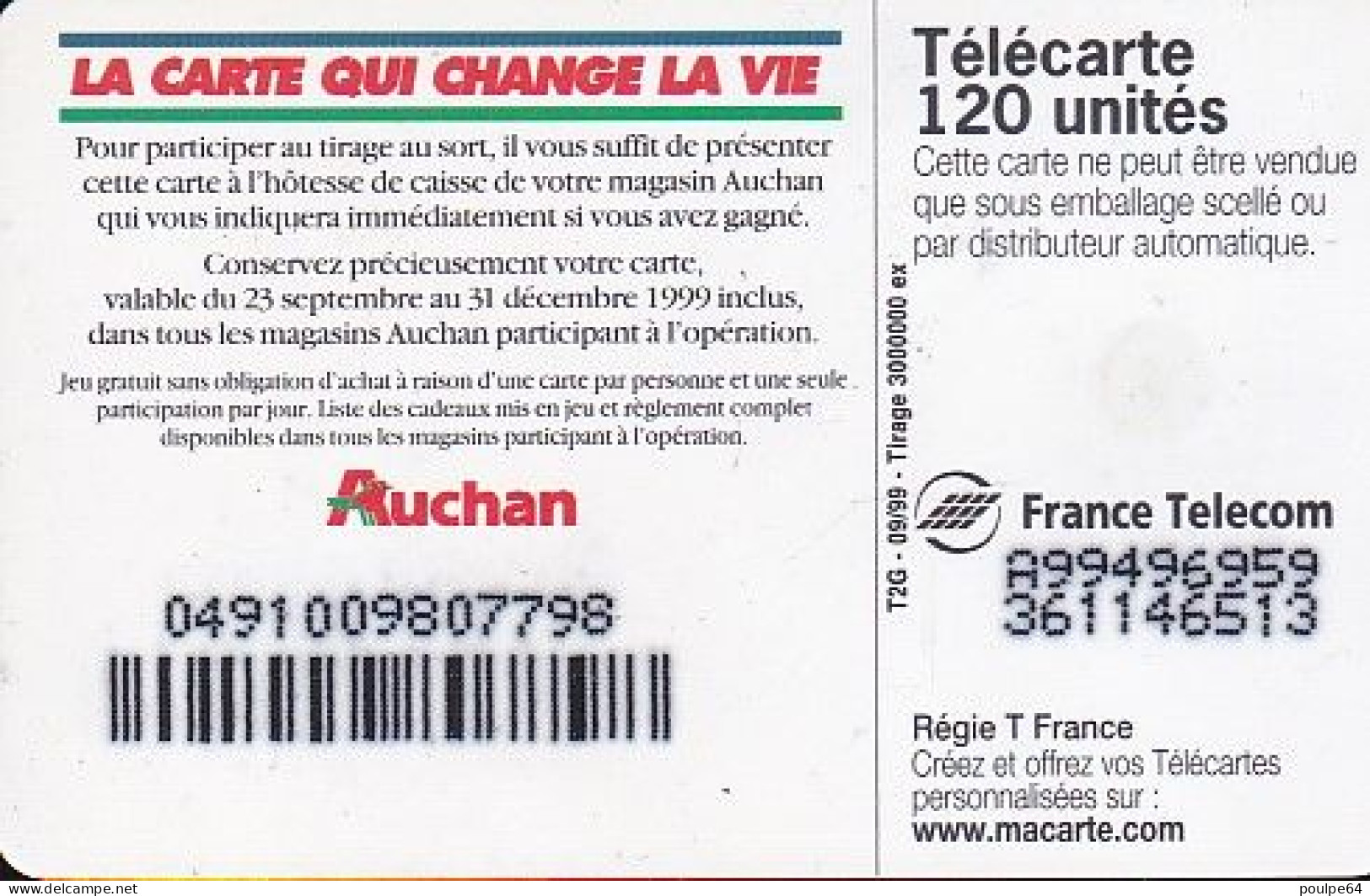 F1011  09/1999 - AUCHAN ORANGE - 120 SO3 - 1999