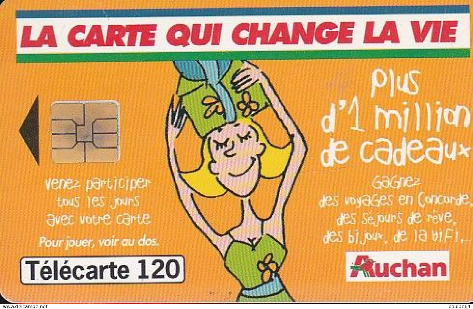 F1011A  09/1999 - AUCHAN ORANGE - 120 SO3 - (verso : Tirage 4 M) - 1999