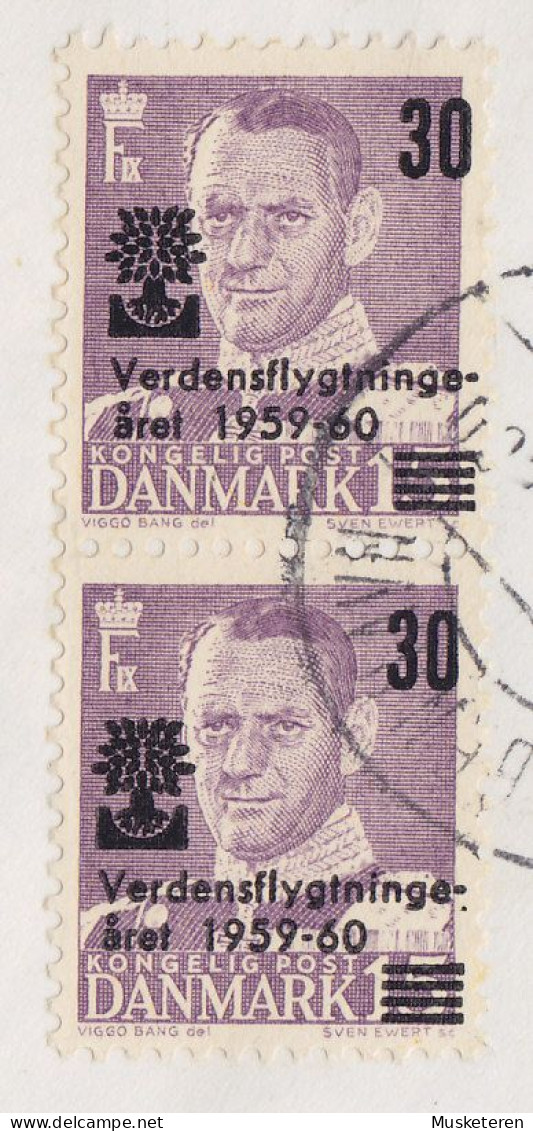 Denmark J. RØGEN Brotype KØBENHAVN Ø. (**2) 1960 Cover Brief World Refugee ERROR Variety 'Misplaced Upper Overprint' - Errors, Freaks & Oddities (EFO)