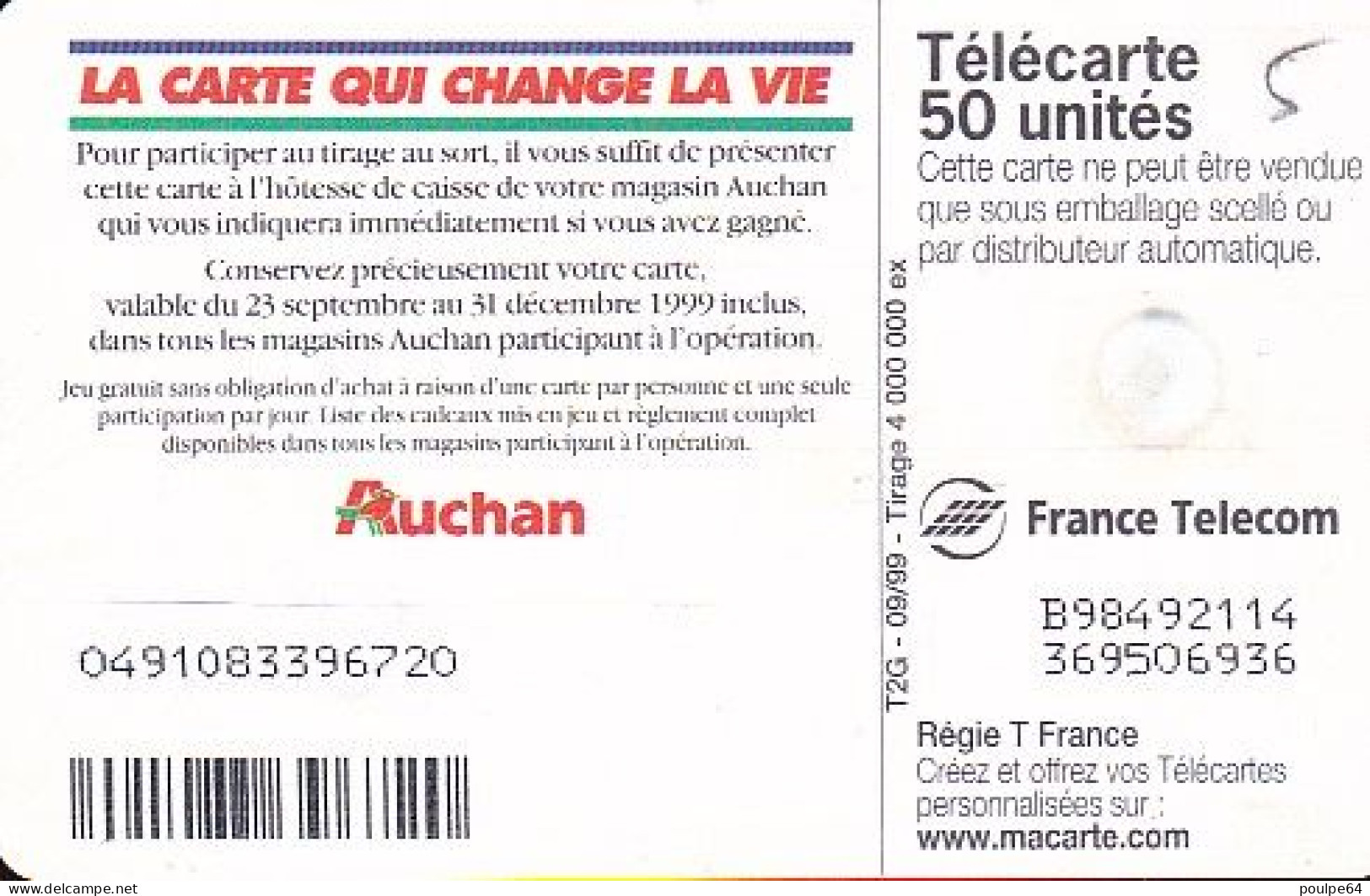 F1012  09/1999 - AUCHAN PRUNE - 50 GEM2 - 1999