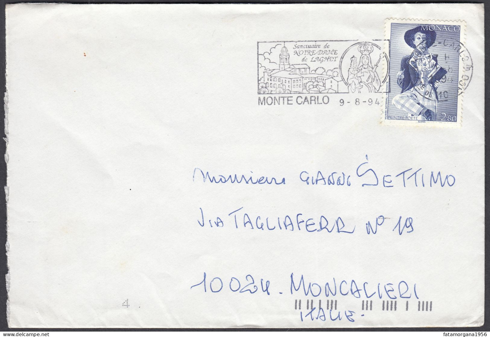 MONACO - 1994 - Busta Viaggiata Affrancata Con Yvert 1919. - Storia Postale