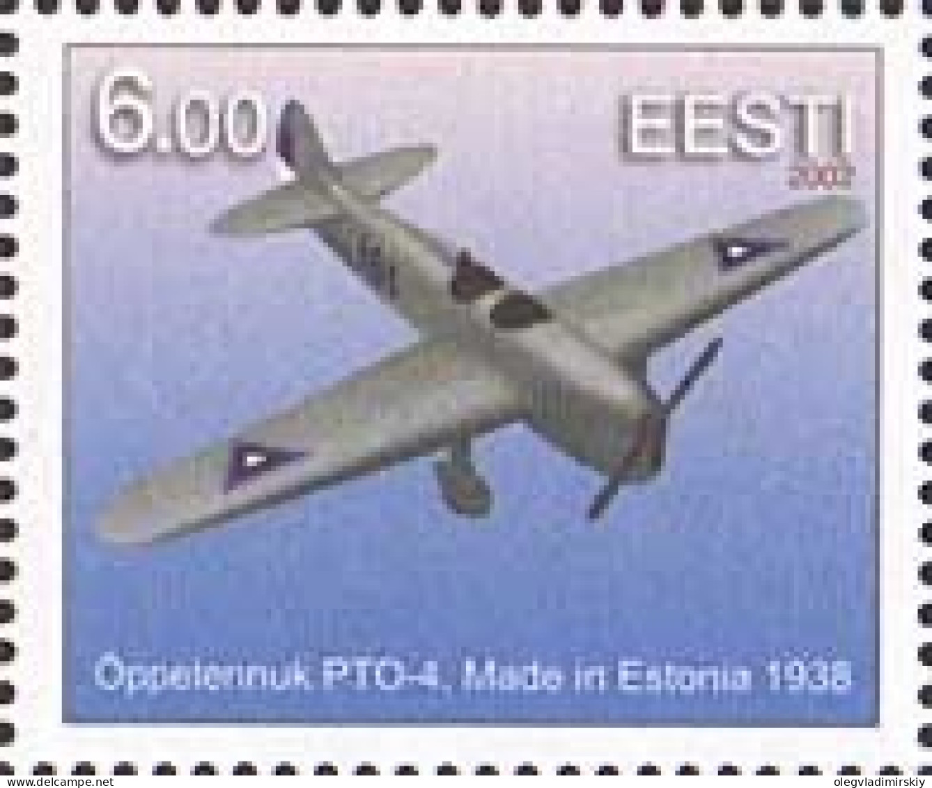 Estonia Estland Estonie 2002 Airplane PTO-4 Stamp MNH - Estonie