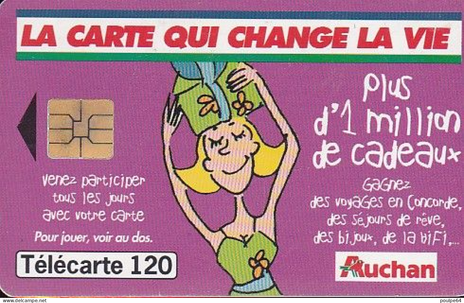 F1013A  09/1999 - AUCHAN PRUNE - 120 SO3 - (verso : Tirage 4 M - 2 Lignes Décalées Ver La Gauche) - 1999