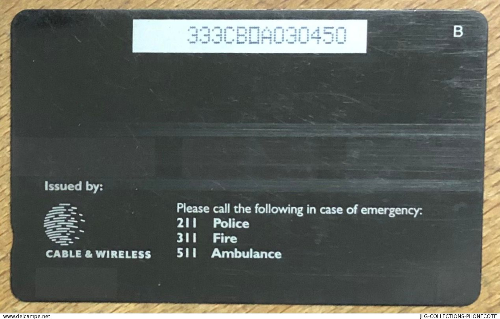 BARBADOS POLICE FIRE AMBULANCE B$ 10 CARIBBEAN CABLE & WIRELESS SCHEDA PREPAID TELECARTE TELEFONKARTE PHONECARD - Barbades