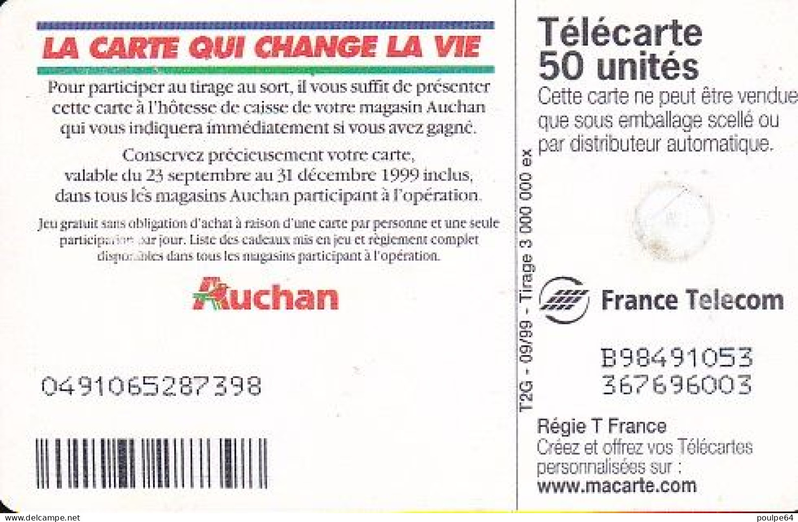 F1014  09/1999 - AUCHAN ROUGE - 50 GEM2 - 1999