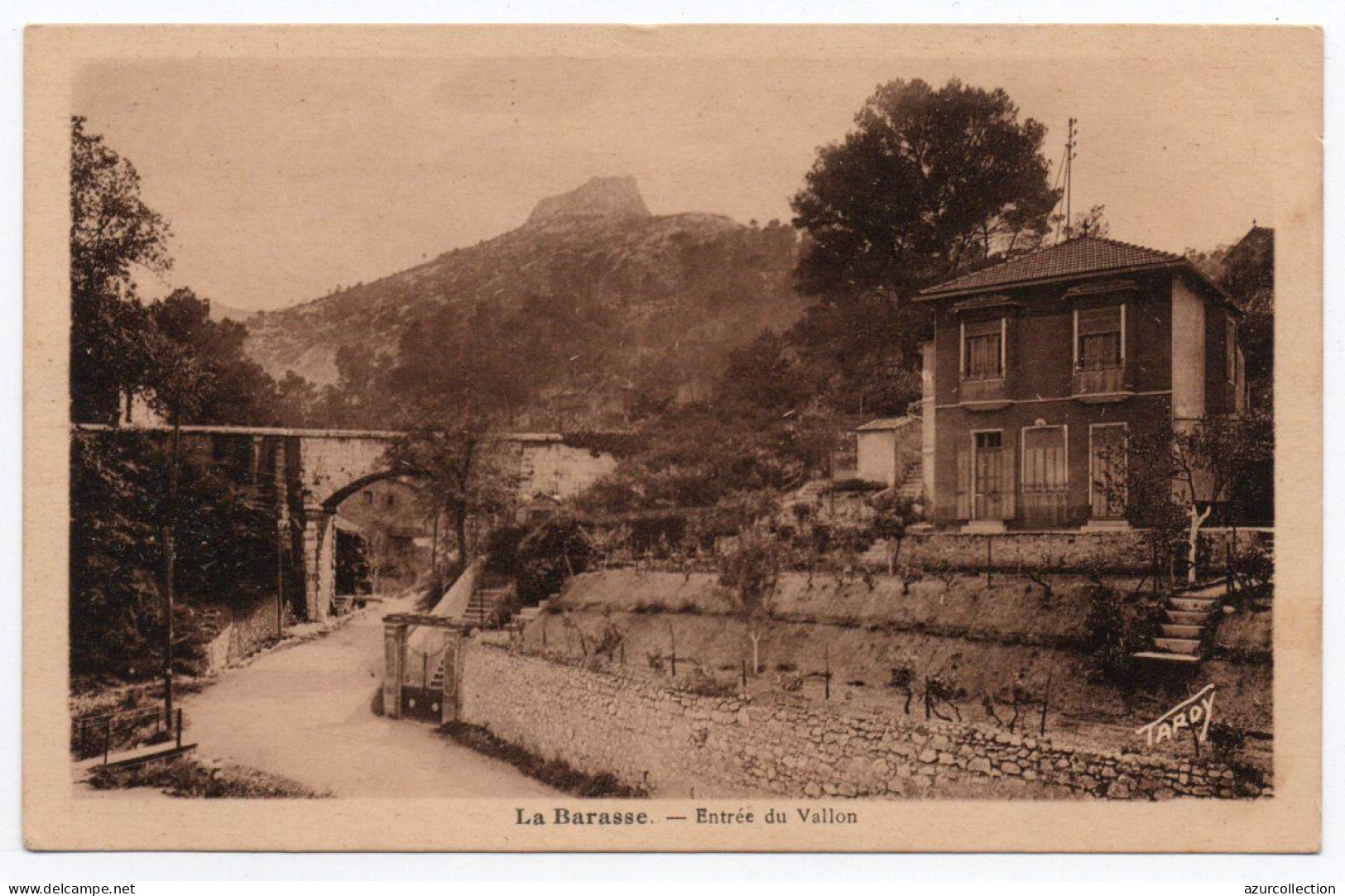 La Barasse. Entrée Du Vallon. Carte Sépia - Saint Marcel, La Barasse, Saint Menet