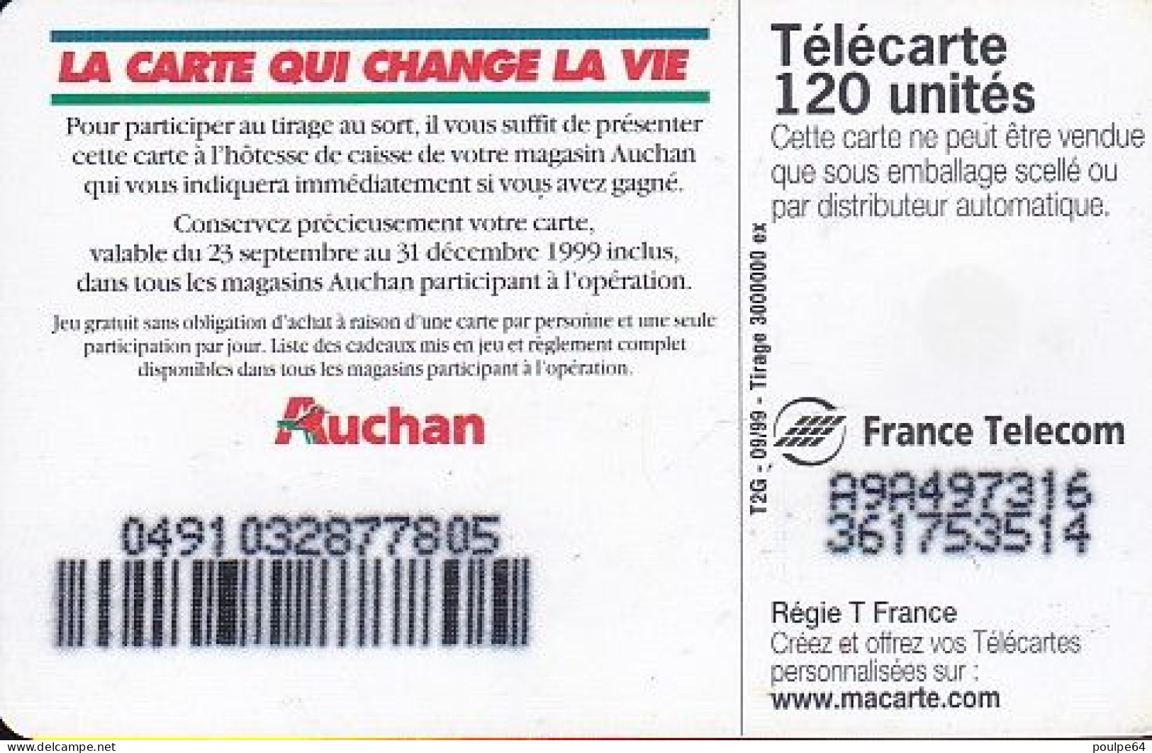 F1015  09/1999 - AUCHAN ROUGE - 120 SO3 - 1999