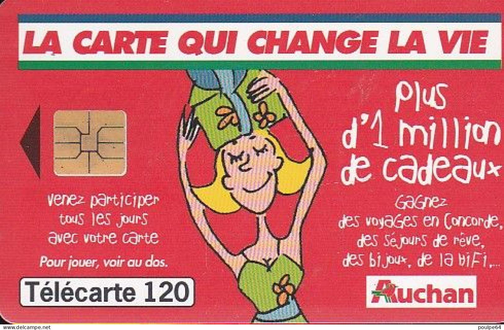 F1015A  09/1999 - AUCHAN ROUGE - 120 SO3 - (verso : Tirage 4 M) - 1999