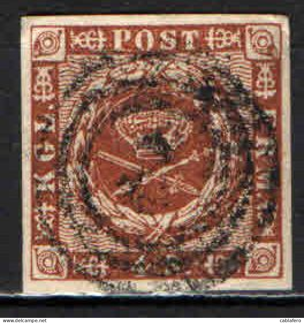 DANIMARCA - 1858 - Royal Emblems - USATO - Used Stamps