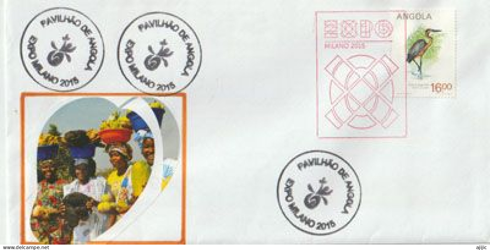 ANGOLA.  Lettre Du Pavillon Angola à L'Expo Universelle De Milan 2015, Avec Timbre Angola,vendu Au Pavillon à Milan - 2015 – Milan (Italy)