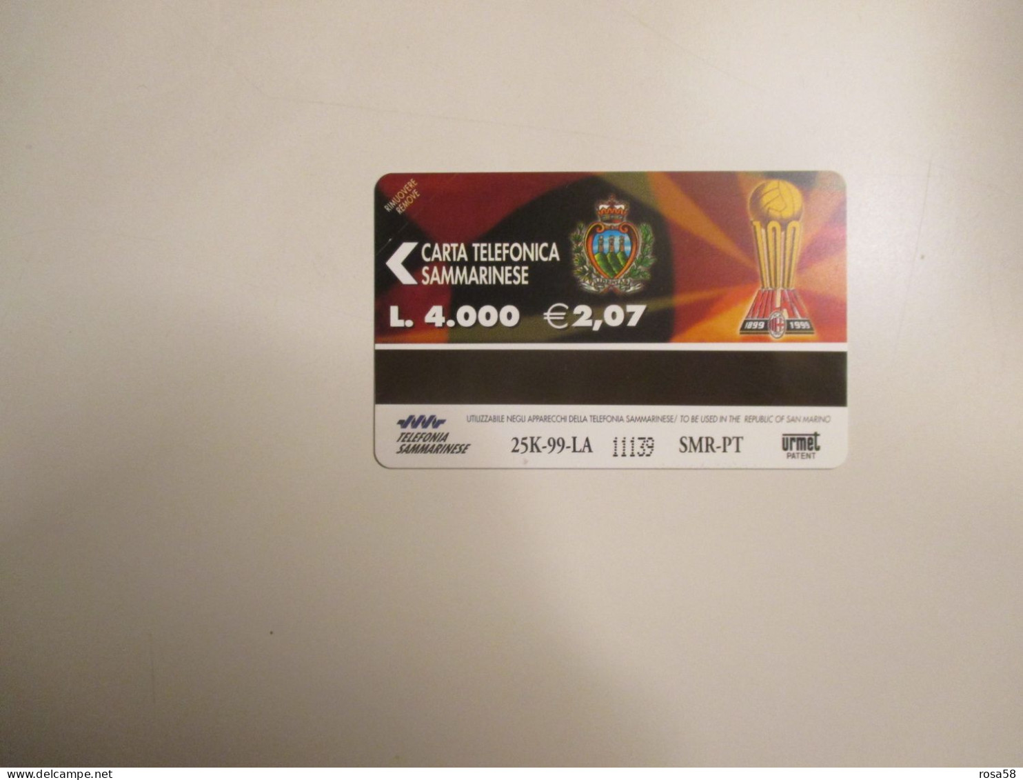 CALCIO Soccer 100 Anni Di MILAN  Nuova L.4.000 - San Marino
