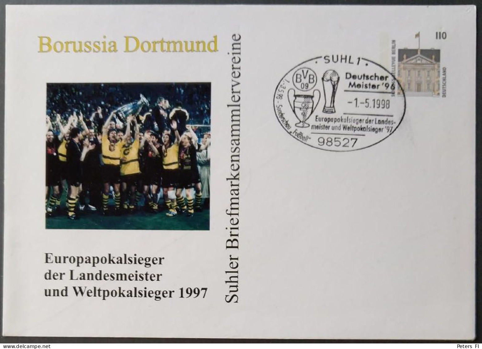 Deutschland, Borussia Dortmund -Brief 1998 Mit Sonderstempel, Weltpokalsieger1997 - Championnat D'Europe (UEFA)