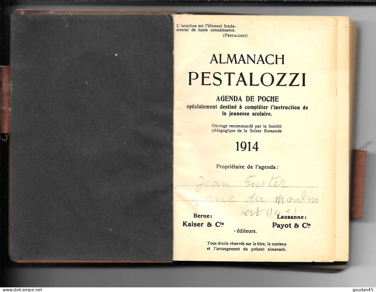 Almanach PESTALOZZI 1914 SUISSE - Non Classés
