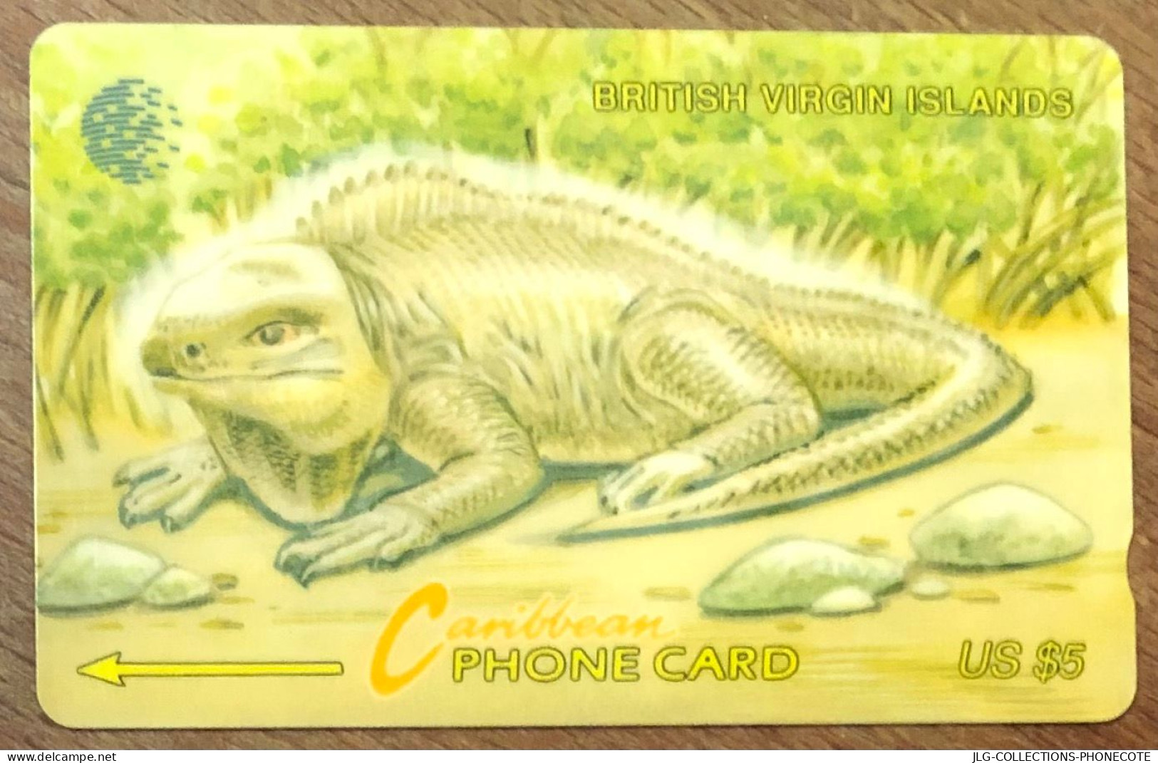 BRITISH VIRGIN ISLANDS IGUANA US$ 5 CARIBBEAN CABLE & WIRELESS SCHEDA PREPAID TELECARTE TELEFONKARTE PHONECARD - Virgin Islands