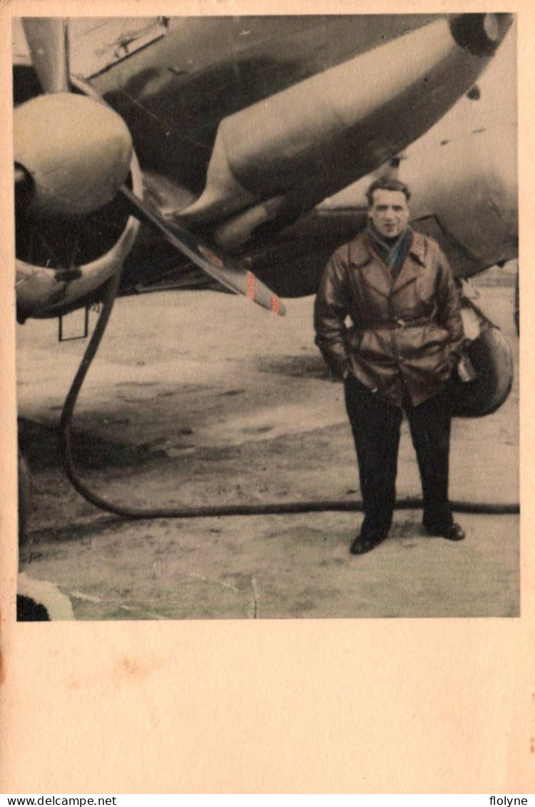 Aviation - Photo Ancienne - Aviateur Pilote Devant Son Avion - 1955 - Plane - Aviatori