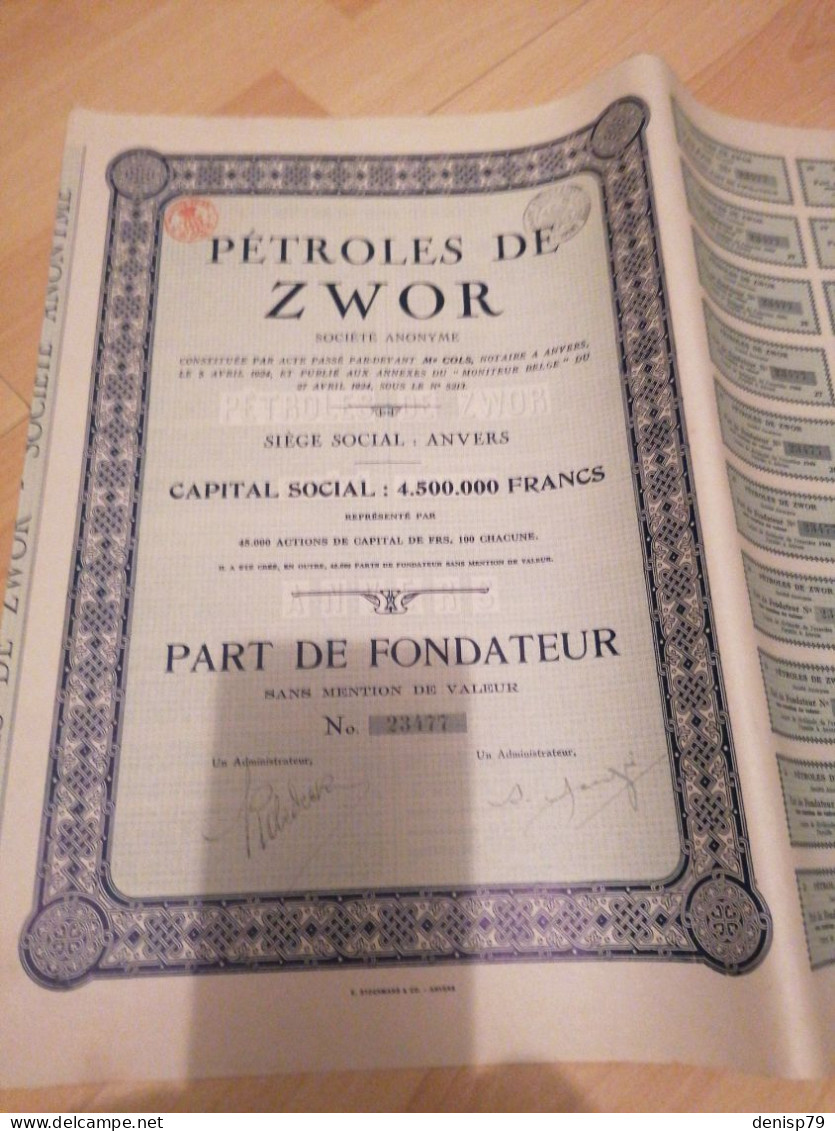 Pétroles De Zwor  1924 - Aardolie