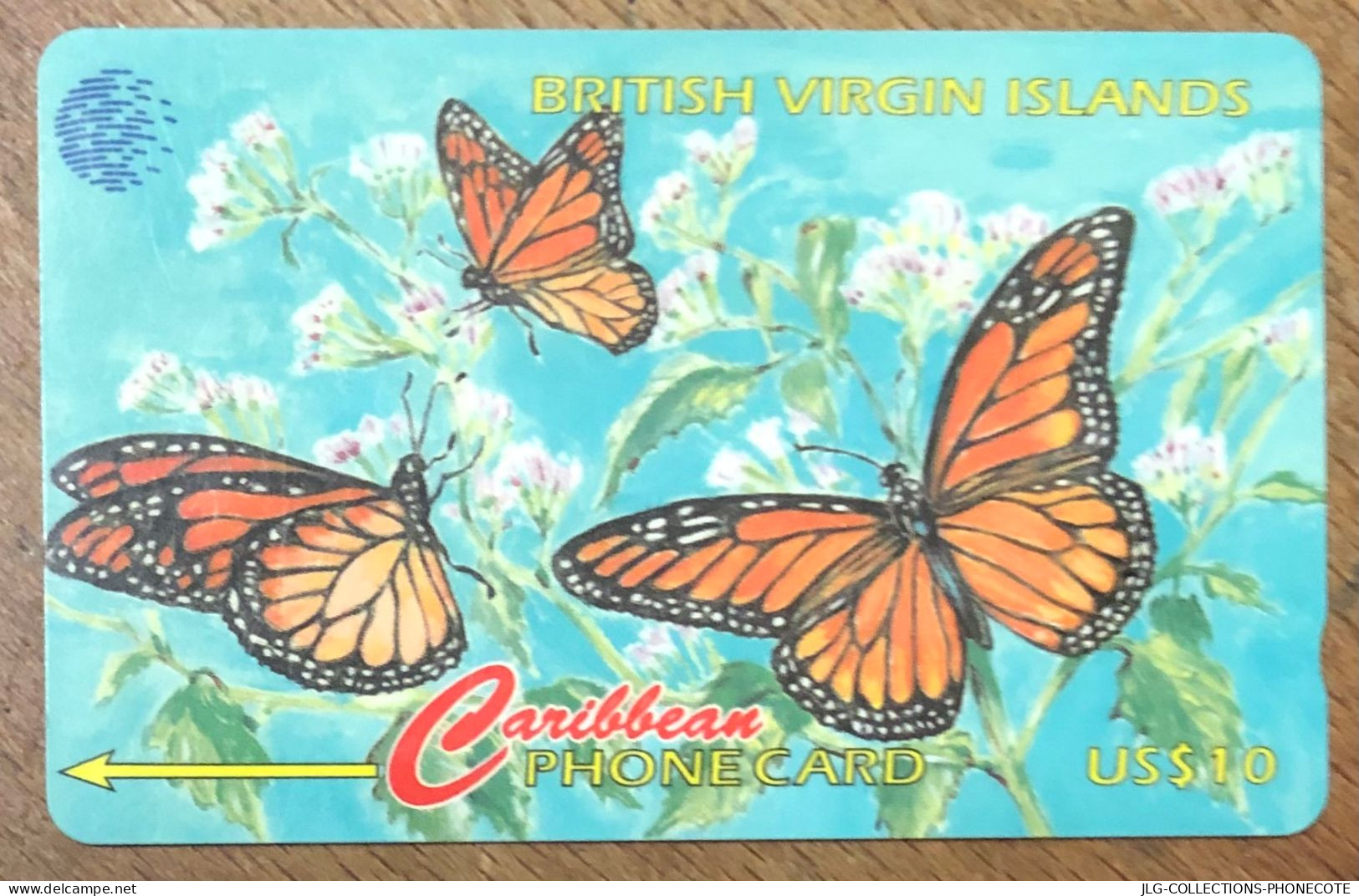 BRITISH VIRGIN ISLANDS PAPILLON BUTTERFLY US$10 CARIBBEAN CABLE & WIRELESS SCHEDA TELECARTE TELEFONKARTE PHONECARD - Maagdeneilanden