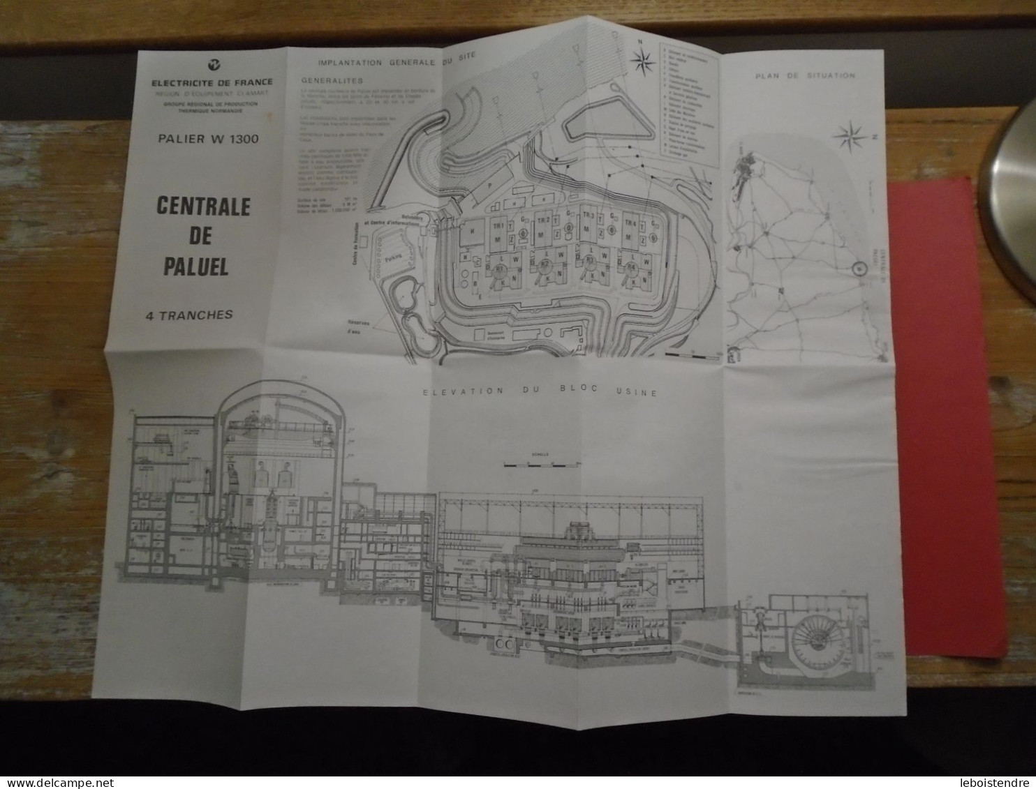 LA CENTRALE NUCLEAIRE DE PALUEL PRESENTATION EDF + PLAN DEPLIANT ELECTRICITE DE FRANCE REGION D EQUIPEMENT CLAMART - Andere Pläne