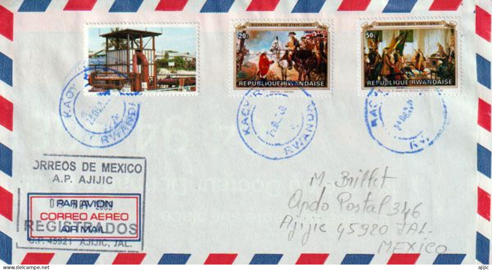 RWANDA Lettre Du Rwanda Adressée Au Mexique. Avec Timbre à Date Arrivé Mexico - Storia Postale