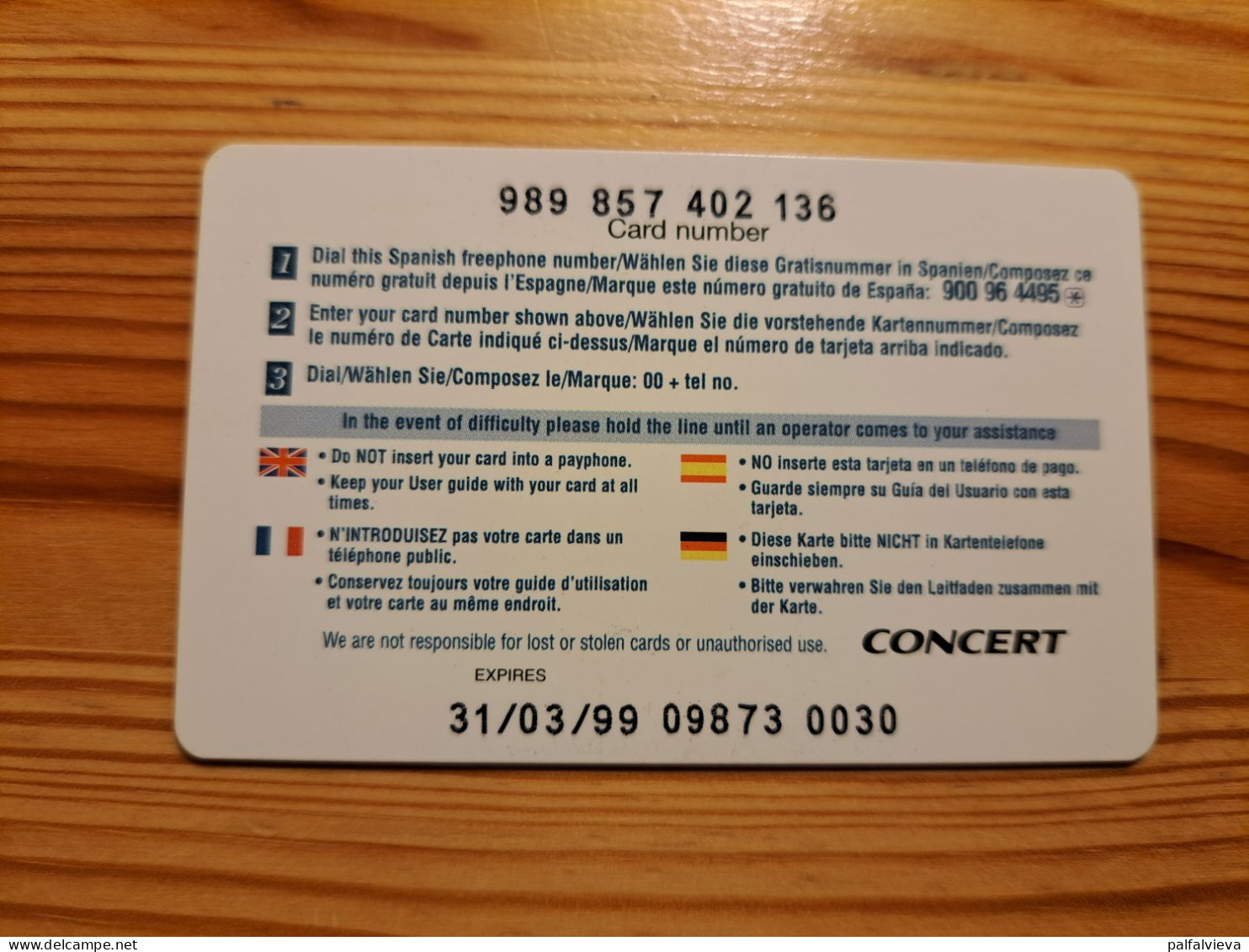 Prepaid Phonecard United Kingdom, BT, Concert Card - BT Global Cards (Prepaid)