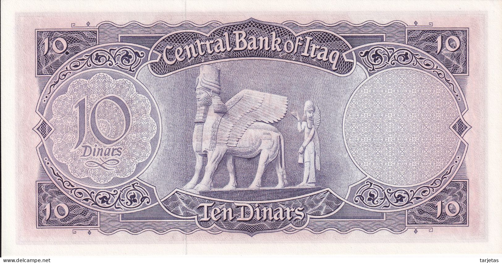 BILLETE DE IRAQ DE 10 DINARS DEL AÑO 1959 SIN CIRCULAR (UNC) (BANK NOTE) - Iraq