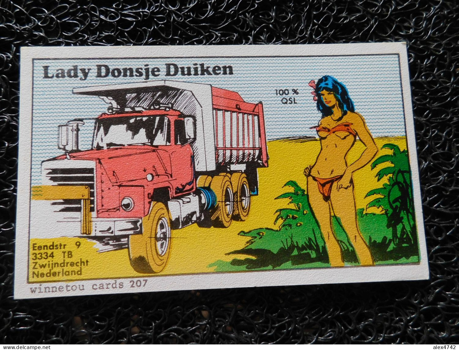 QSL - CB, LADY DONSJE DUIKEN, Zwijndrecht, Nederland, Femme Et Camion (F20) - CB-Funk