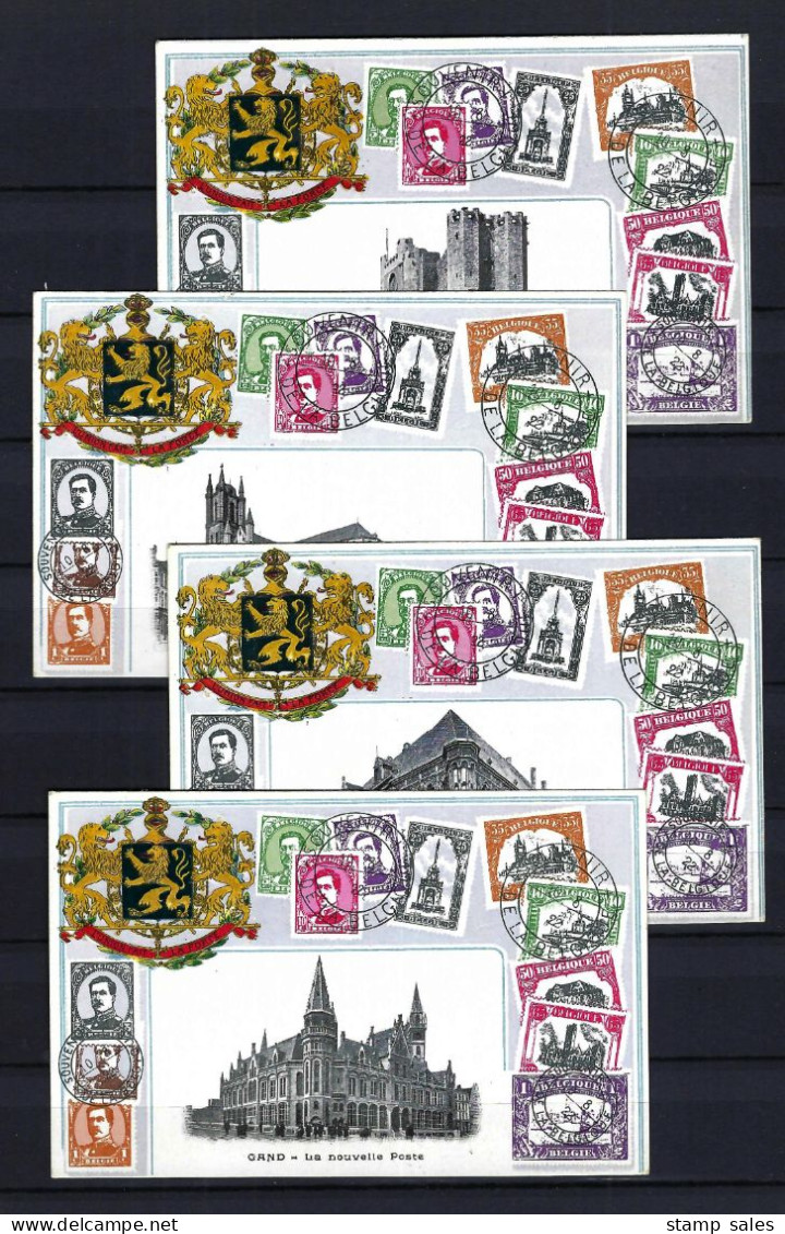 België Leuk Lot Postkaarten - Timbres (représentations)