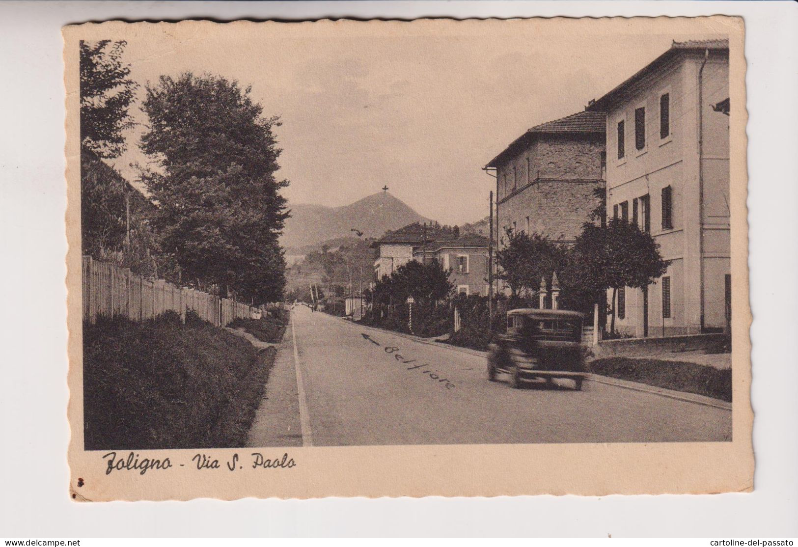 FOLIGNO VIA S. PAOLO  AUTO D' EPOCA VG  1947 - Foligno