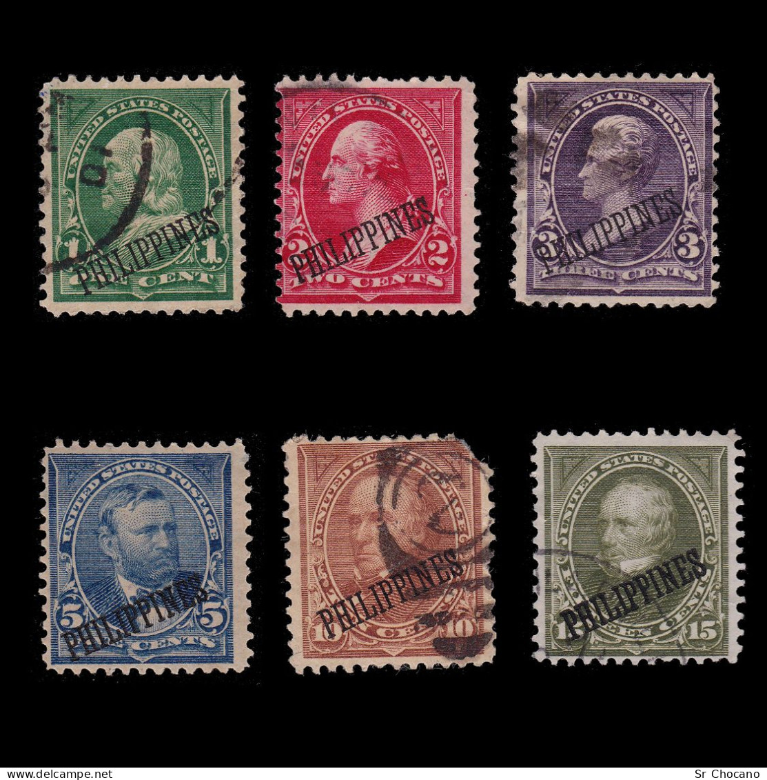 PHILIPPINES.1899-1901.Set 6.SCOTT 212-218.Used. Perf 12 - Philippinen