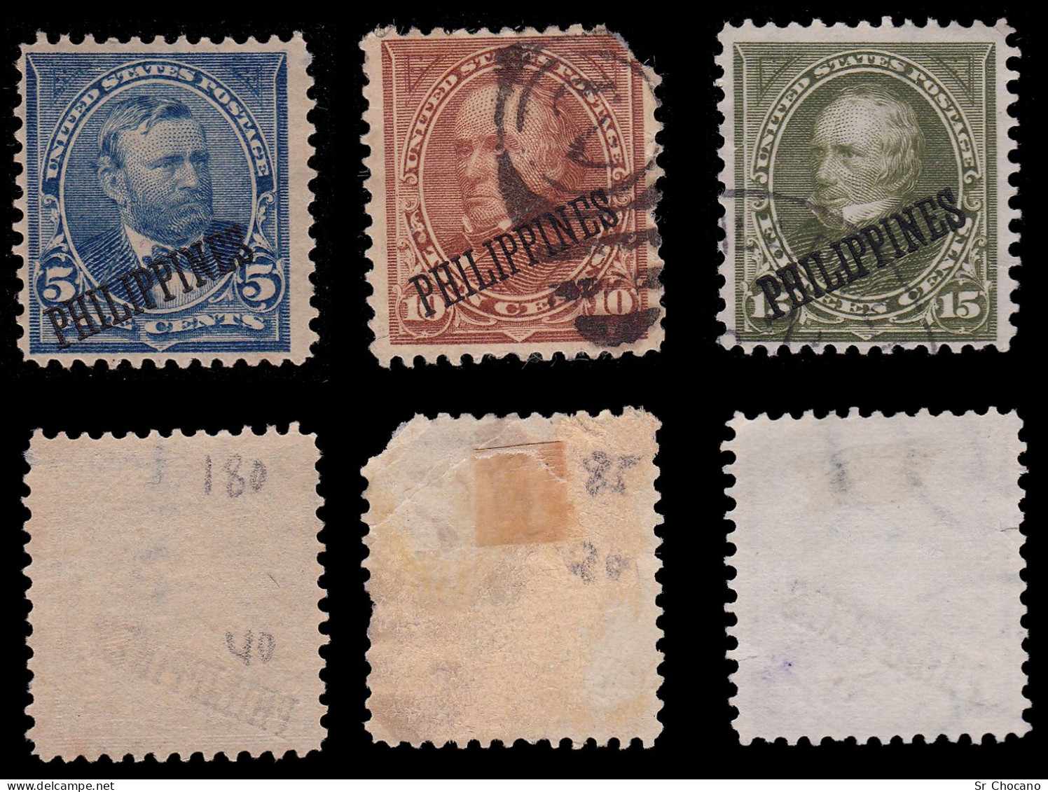 PHILIPPINES.1899-1901.Set 6.SCOTT 212-218.Used. Perf 12 - Filippine