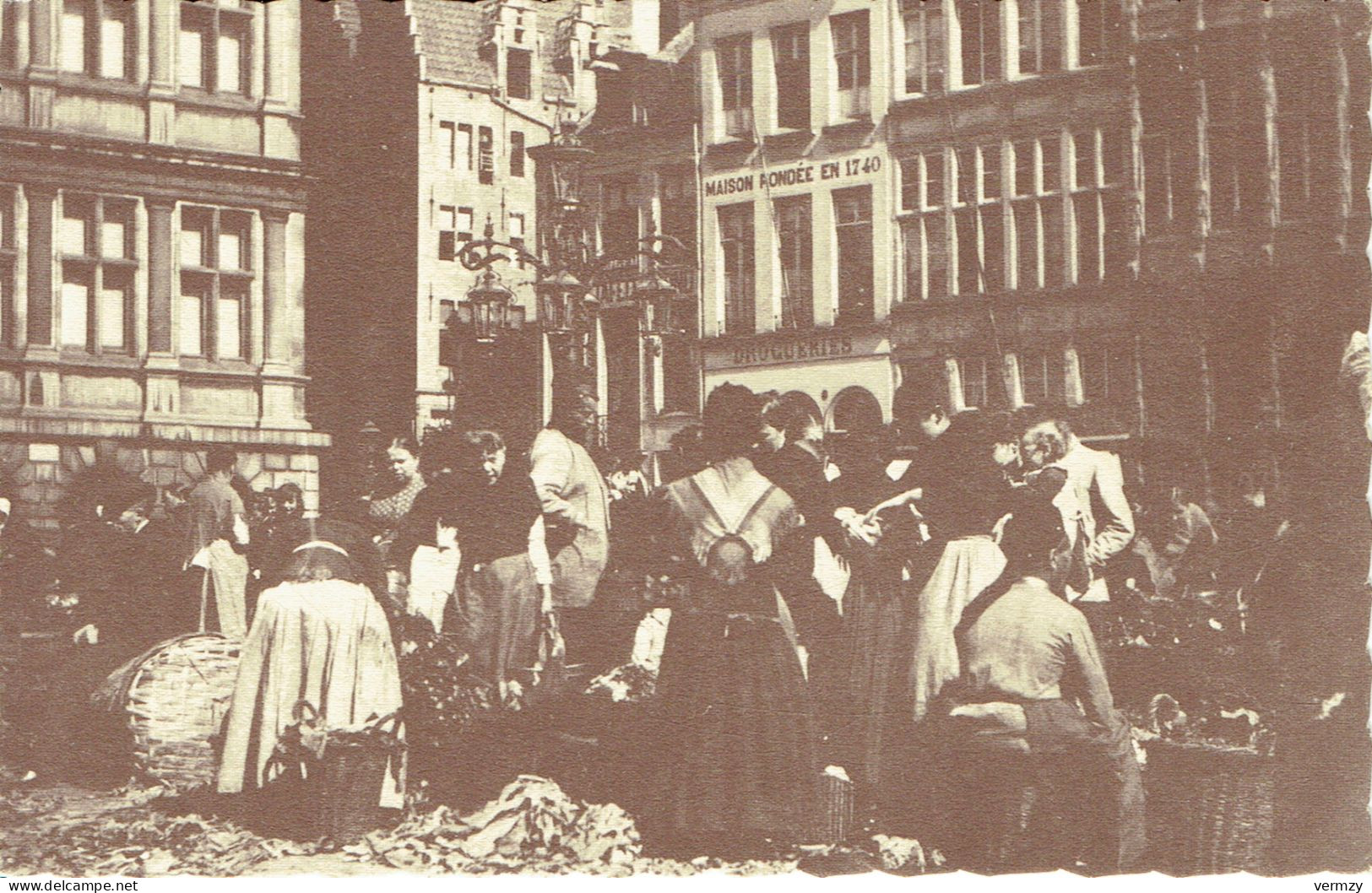 CP Repro Markt Op De Grote Markt Omstreeks 1887 - Märkte