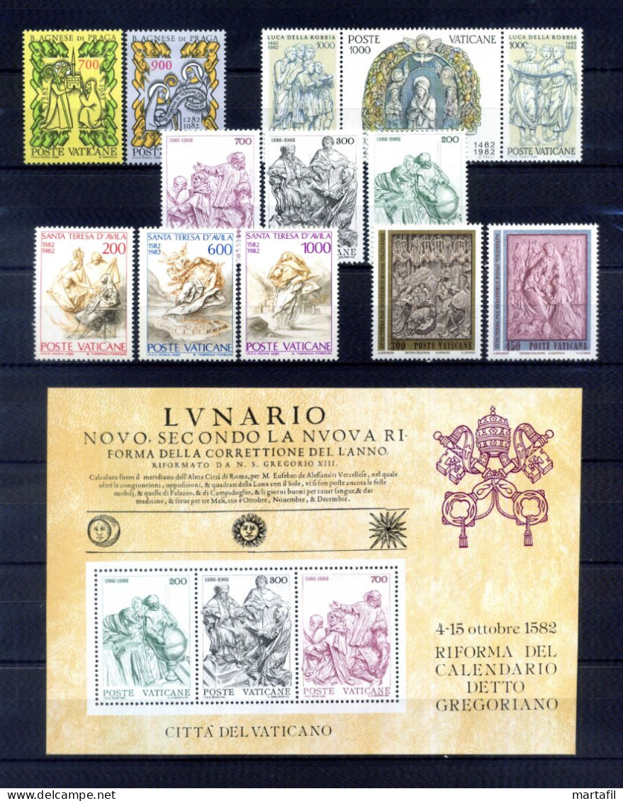 1982 VATICANO ANNATA COMPLETA Year Complete MNH ** - Années Complètes