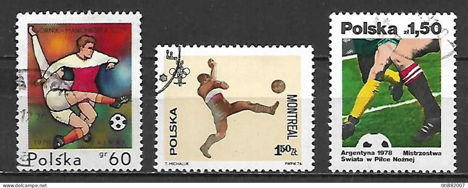 POLOGNE      -      FOOTBALL    -    LOT  ,  Oblitérés - Oblitérés