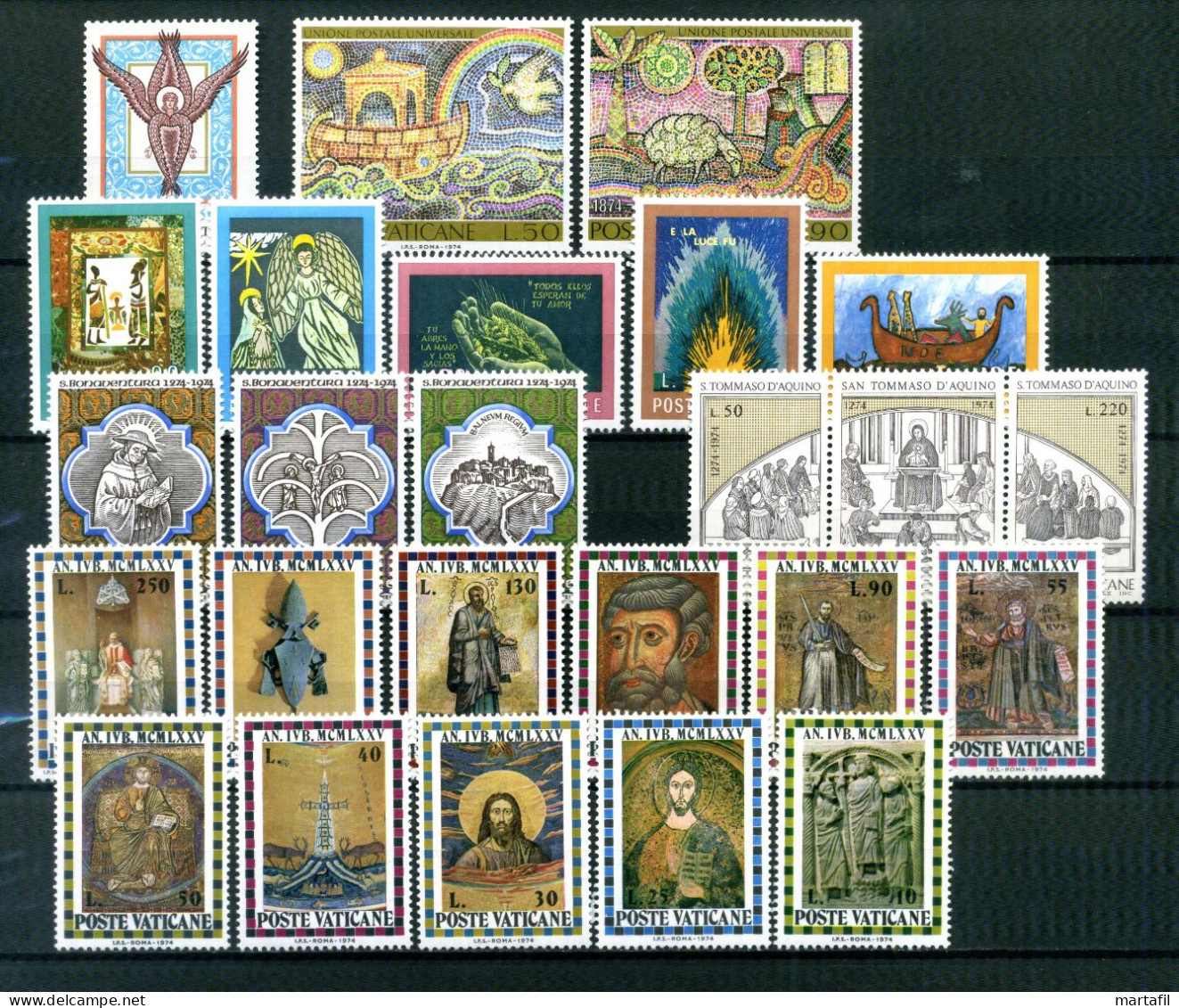 1974 VATICANO ANNATA COMPLETA Year Complete MNH ** - Full Years