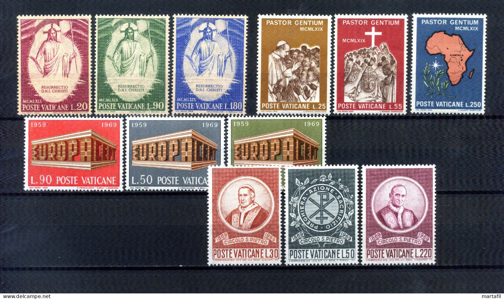 1969 VATICANO ANNATA COMPLETA Year Complete MNH ** - Années Complètes