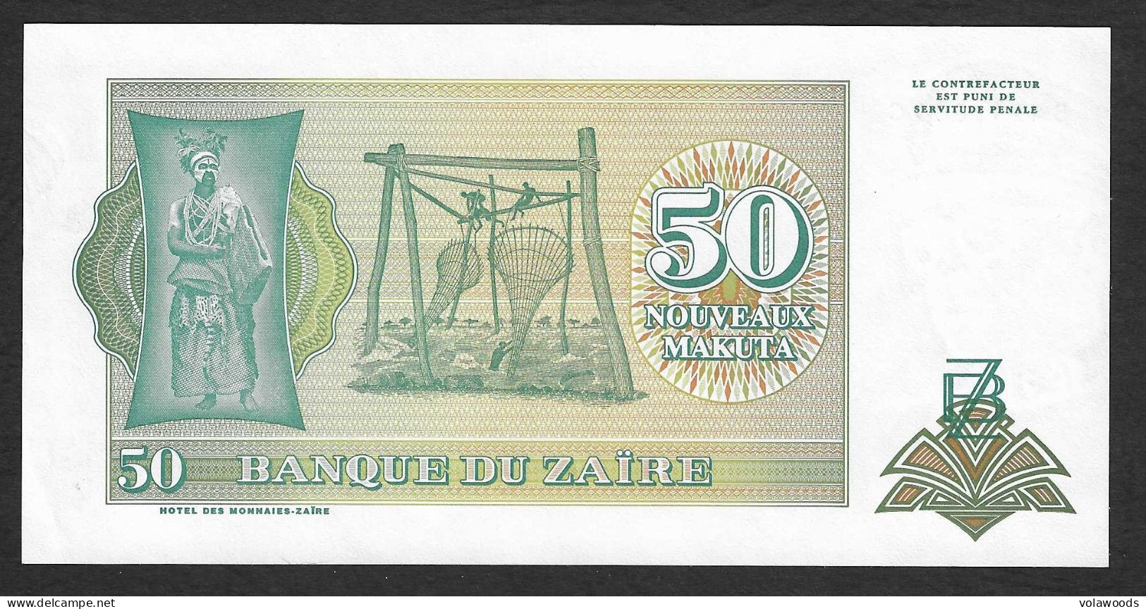 Zaire - Banconota Non Circolata FdS UNC Da 50 Nuovi Makuta P-51 - 1993 #19 - Zaïre