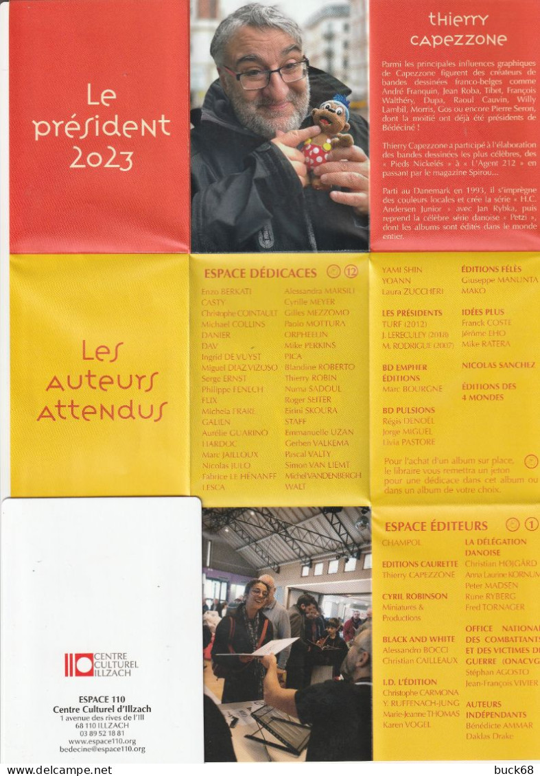 BEDECINE 2023 ILLZACH & Thierry CAPEZONNE  : Programme Du Festival Sous Forme De Dépliant Rasmus Klump Petzi - Agenda & Kalender