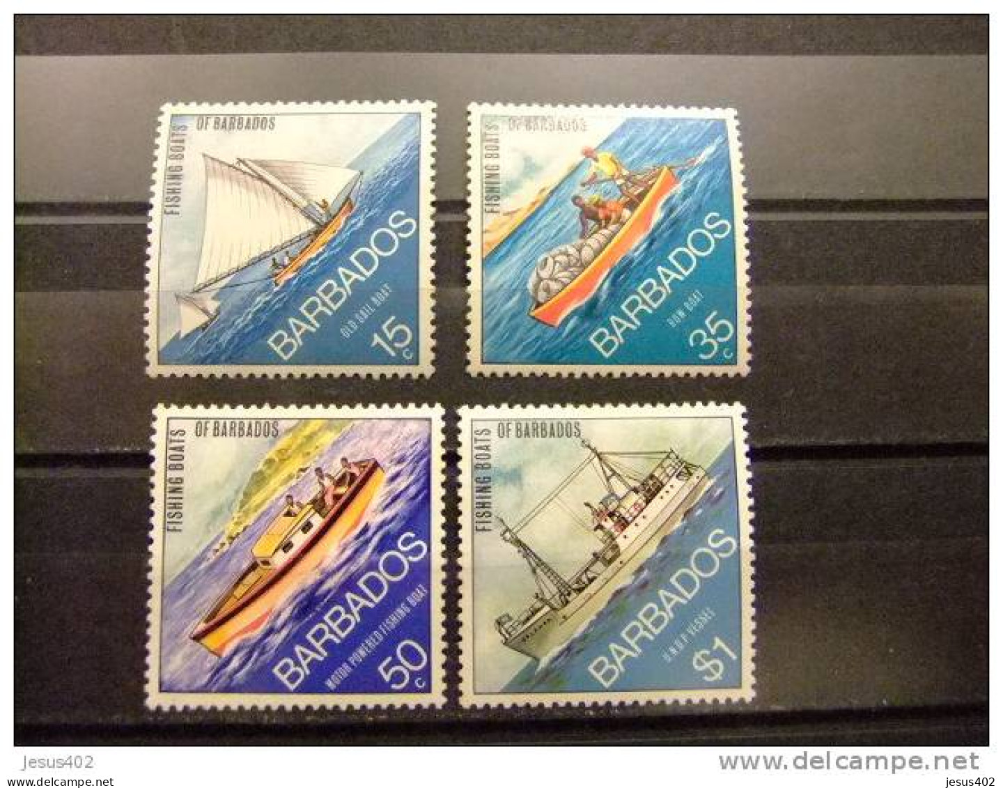 BARBADOS 1974 BARCOS De PESCA Yvert 369 / 372 ** MNH - Barbados (1966-...)