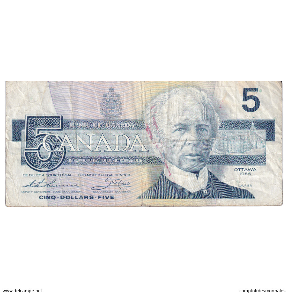 Billet, Canada, 5 Dollars, 1986, KM:95b, B - Canada