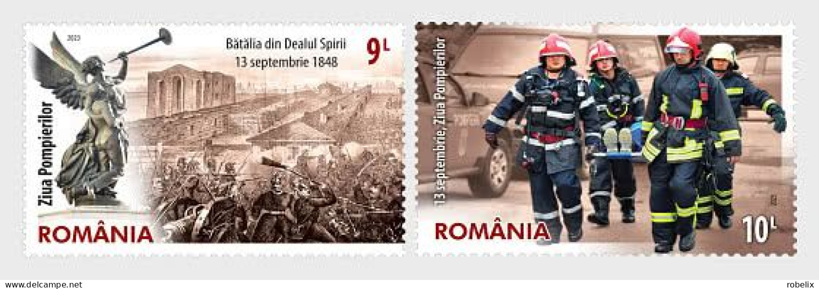 ROMANIA 2023  September 13 - Firefighters Day  Set Of 2 Stamps  MNH** - Sapeurs-Pompiers