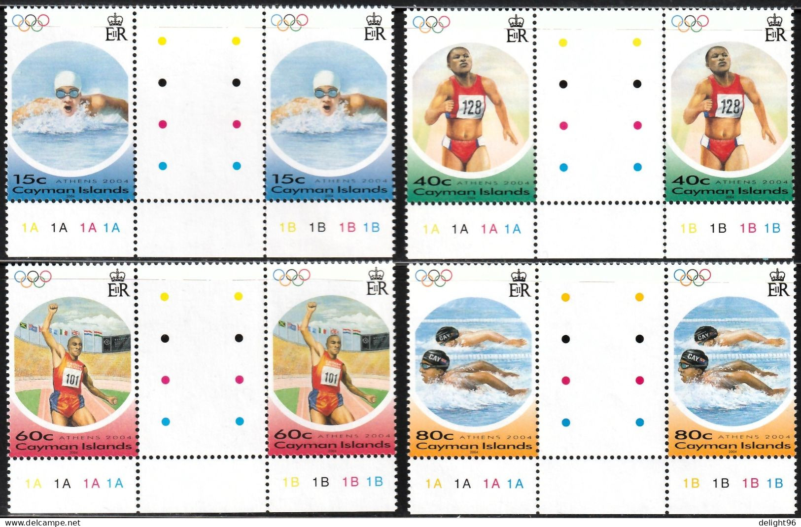 2004 Cayman Islands Summer Olympic Games In Athens Gutter Pair Set (** / MNH / UMM) - Estate 2004: Atene