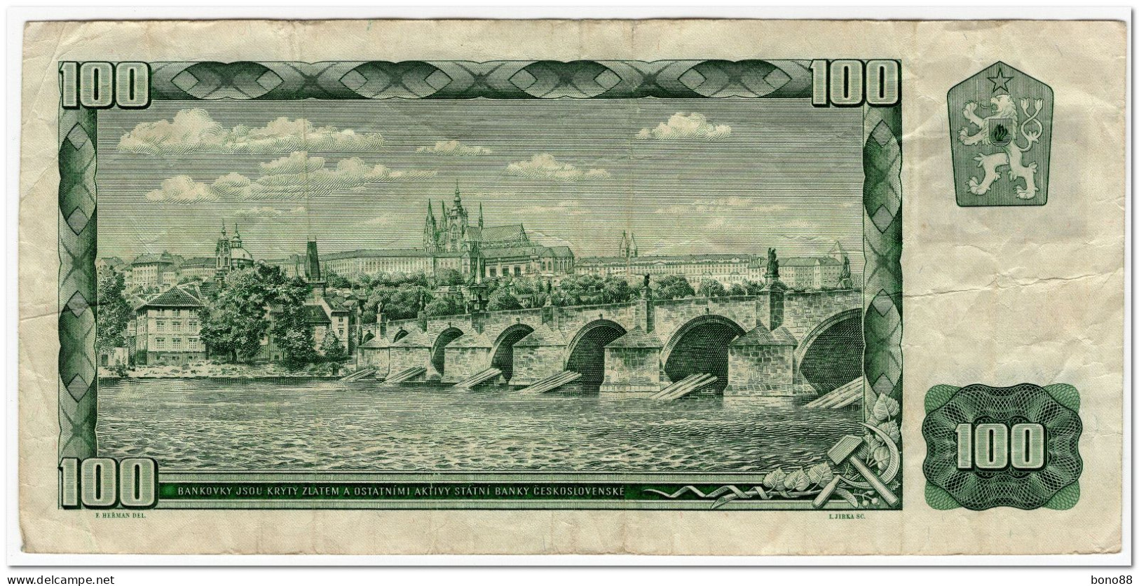 CZECH REPUBLIC,100 KORUN,1993- (OLD DATE 1961) P.1c,FINE - Tsjechoslowakije