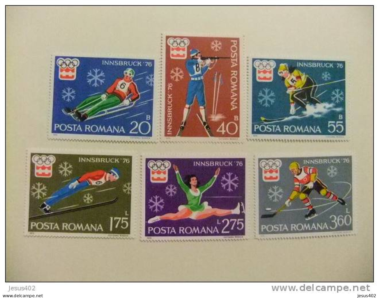 RUMANIA 1976  YV  2937-2942 ** JUEGOS OLIMPICOS EN INNSBRUCK - Inverno1976: Innsbruck