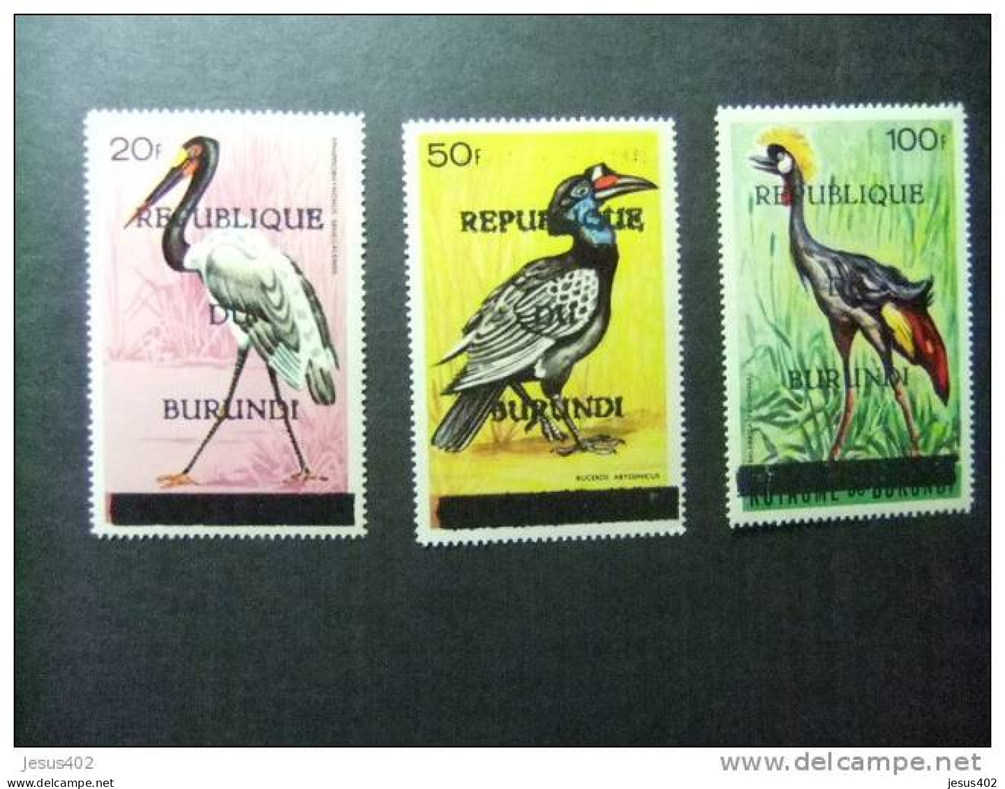 BURUNDI 1967  PAJAROS Con Sobrecarga Republica Yvert 196 / 198 ** MNH - Flamingo's